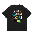 Anti Social Social Club Multi-Color Letters Logo T-Shirt - Black